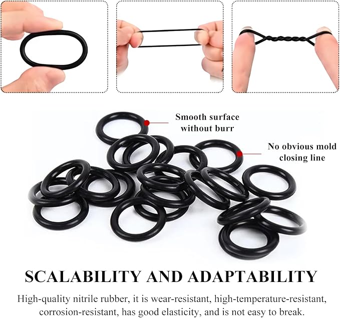 225PCS Rubber O-Ring Assortment Kit, 18 Sizes Heat-Resistant Rubber O Ring - Image 4