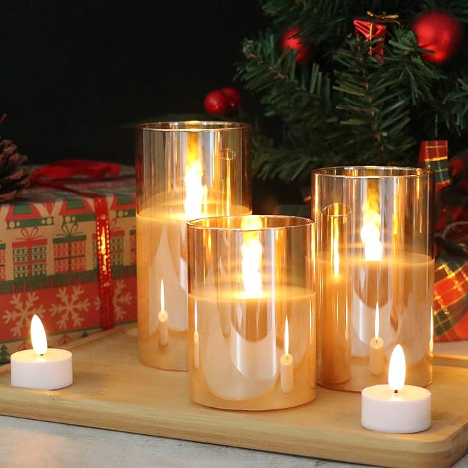 GenSwin Glass Flameless Led Candles Battery Operated - Image 4