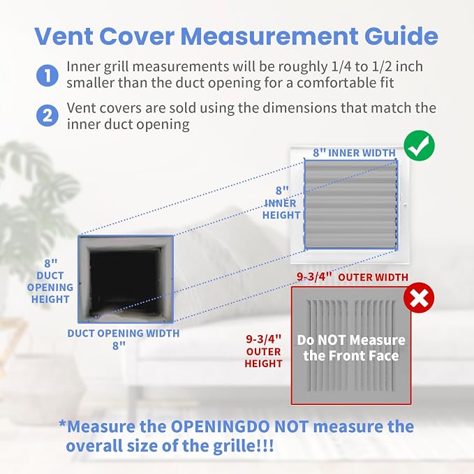 8 x 8 Inch Air Vent Covers for Wall or Ceiling - Image 6