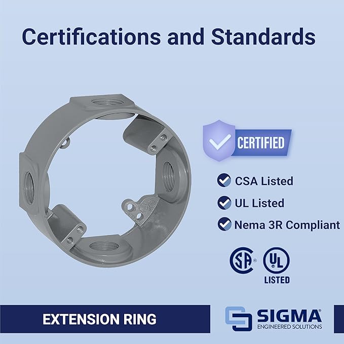 Sigma Engineered Solutions 14236 Weatherproof Round Extension Ring - Image 3