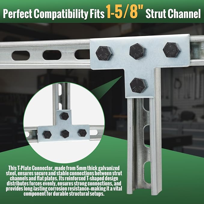 20 Pack Strut Channel Flat Plate Connector, Strut Accessories & Fittings - Image 5