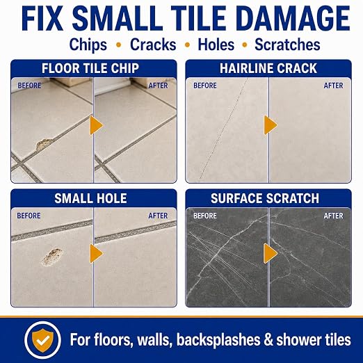 Tile Repair Kit, Ceramic & Porcelain Tile Chips & Cracks Repair-Color Match | - Image 2