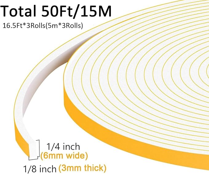 Thin Foam Tape for Sliding Doors, Small Gap Filling | Strong Self-Adhesive - Image 5