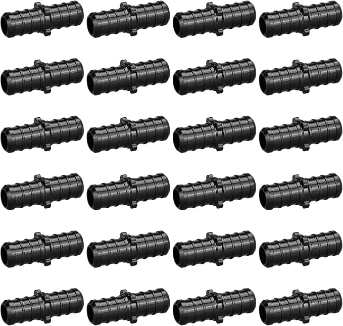 25pcs 1/2" Poly PPSU Barb Crimp PEX Straight Coupling Fittings, No Lead | by PXZBLG