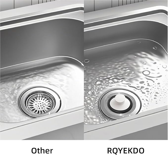 RQYEKDO 3.5" Sink Stopper White Fits InSinkErator Moen Waste Maid - Image 6