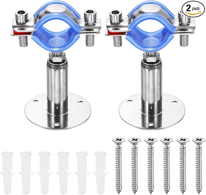 HARFINGTON 2 Set Wall Mount Ceiling Mount Pipe Supports 304 Stainless Steel by HARFINGTON