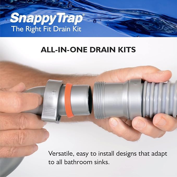 Snappy Trap Universal Flexible P Trap Bathroom Sink Drain Pipe Plumbing Kit - Image 3