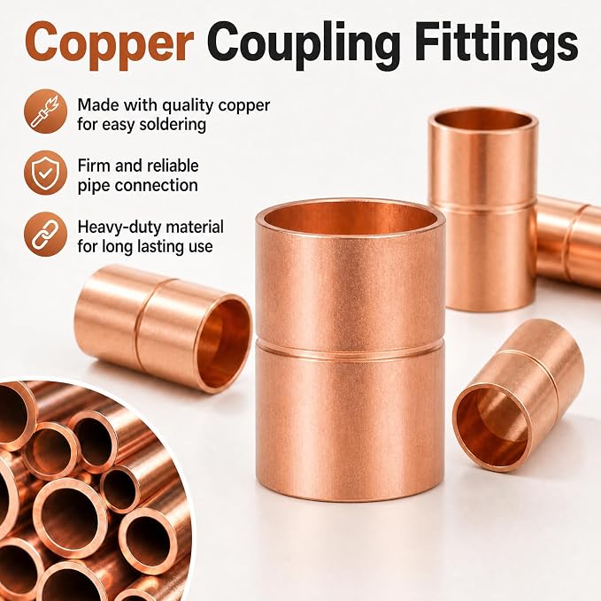 AngryPony 1/2 Copper Fittings, 1/2 Copper Coupling - Image 3