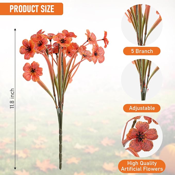 Powbrace 60 Pack Artificial Fall Flowers Mums - Image 8