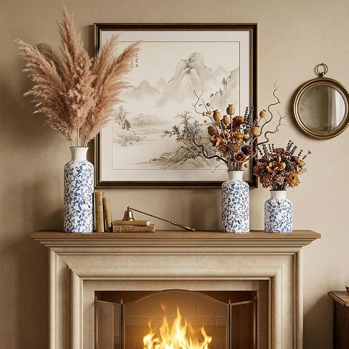 Chinoiserie Decor Ceramic Vases Set - Image 7