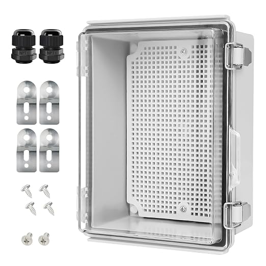 Electrical Box, IP67 Waterproof Hinged Clear Cover Stainless Steel Latch by LeMotech