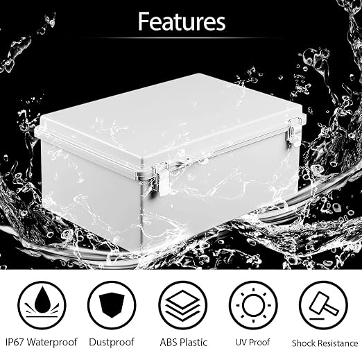 Electrical Box, IP67 Waterproof Hinged Cover Stainless Steel Latch Junction Box - Image 3