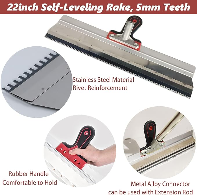 Self Leveling Tools Kit Spiked Roller 20 in 9 inch Epoxy Roller Spike Shoes - Image 3