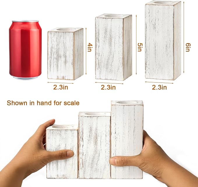 White Farmhouse Candle Holder - Image 2