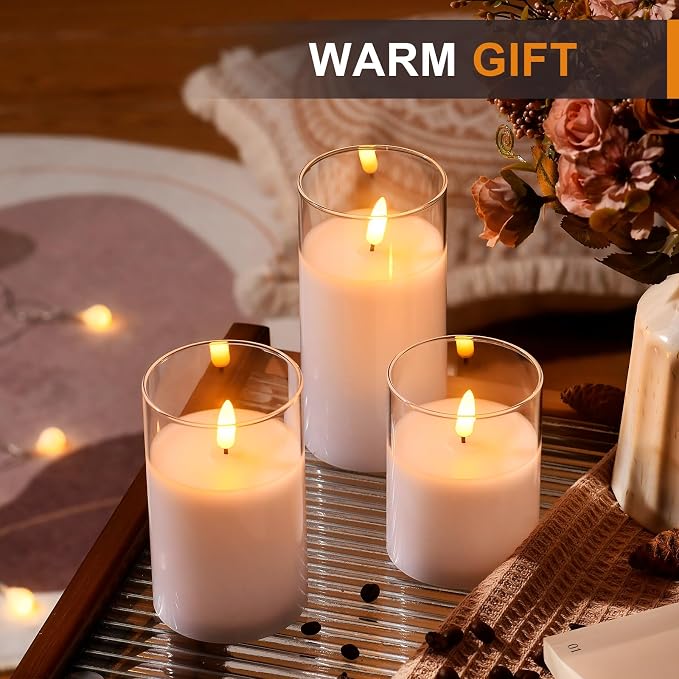 Tyawon Glass Battery Operated LED Flameless Candles - Image 6