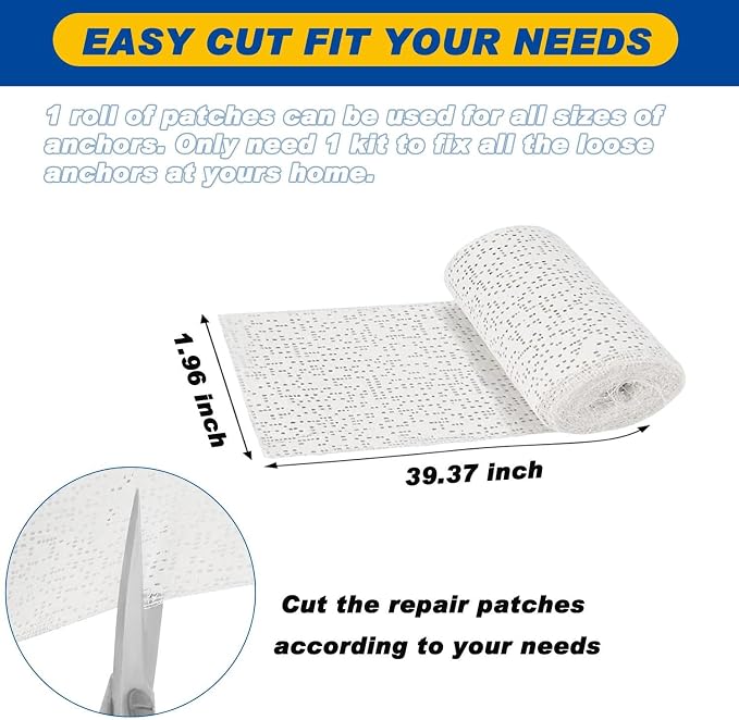 Kenbry Drywall Anchor Repair Kit, 1.96' x 39.37' Patch Easy Cut - Image 4