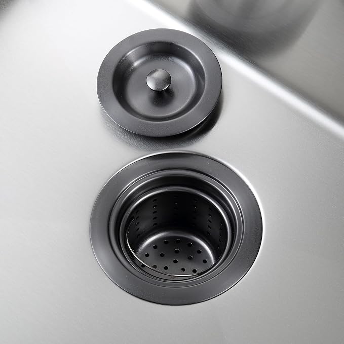 ROVOGO Kitchen Sink Drain Assembly Gunmetal Black, Deep Strainer Basket - Image 2