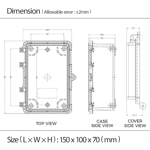 Junction Box IP67 Waterproof Electrical Box Outdoor ABS Plastic Hinged Shell - Image 7