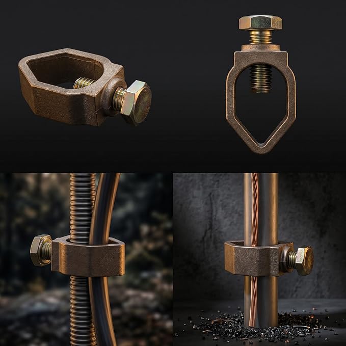 2 Pack Copper Ground Rod Clamp, Copper Mechanical Connectors - Image 6