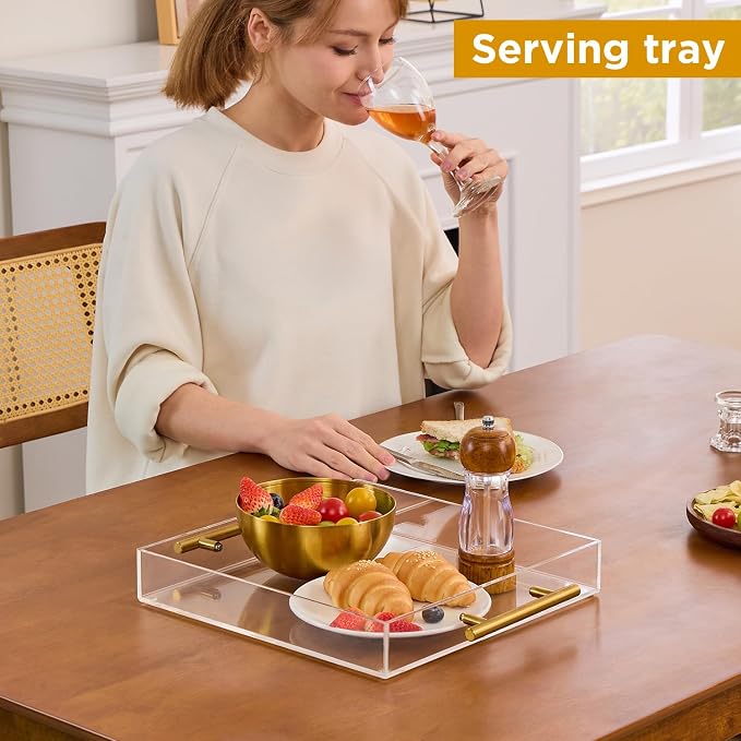 12"x12" Clear Acrylic Serving Tray - Image 6