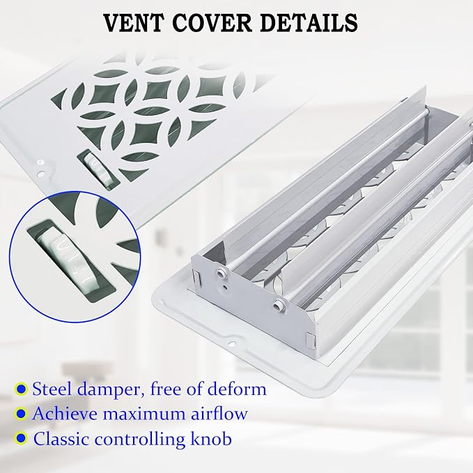 4x10 Vent Covers for Home foor, Floor Vent Cover, Air Vents, All Steel Heavy - Image 5
