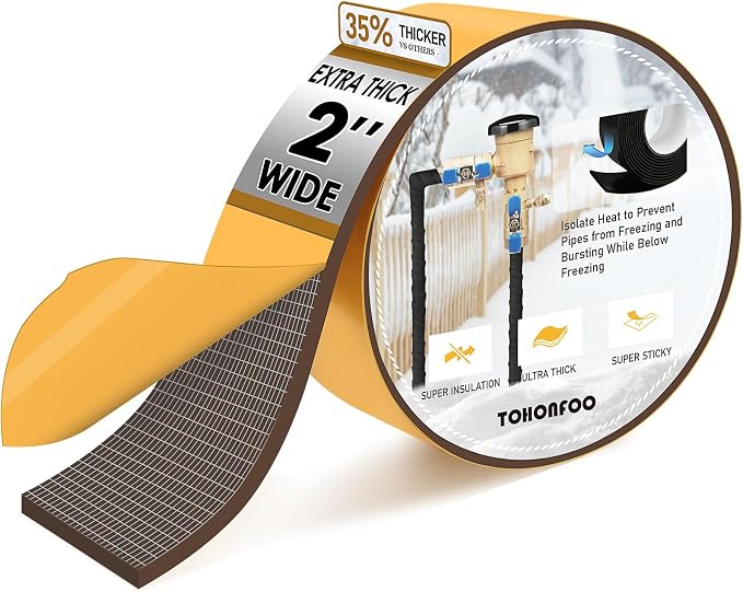 TOHONFOO Outdoor Pipe Insulation Tapes, Foam Pipe Heat Tape, insulation foam by TOHONFOO