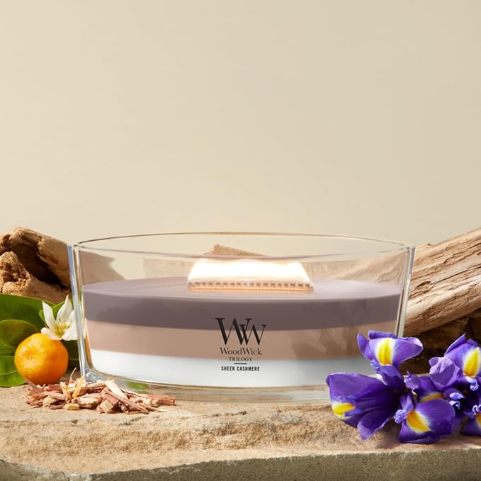 WoodWick Sheer Cashmere Ellipse Trilogy Candle - Image 2