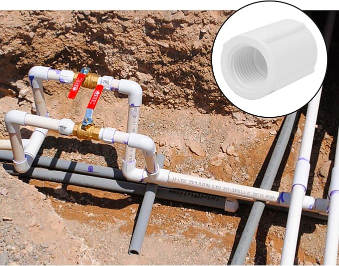 10Pack 1/2" Double Female Thread PVC Pipe Coupling Adapter Pipe Fitting - Image 7