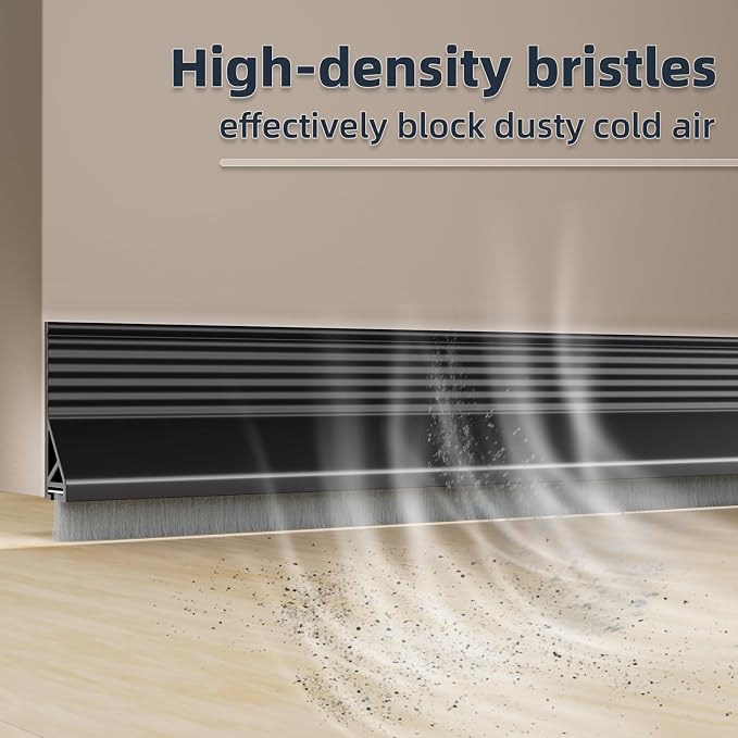 39" Silicone Door Brush Sweep for Door Weather Stripping Bottom, Suitable Gaps - Image 5
