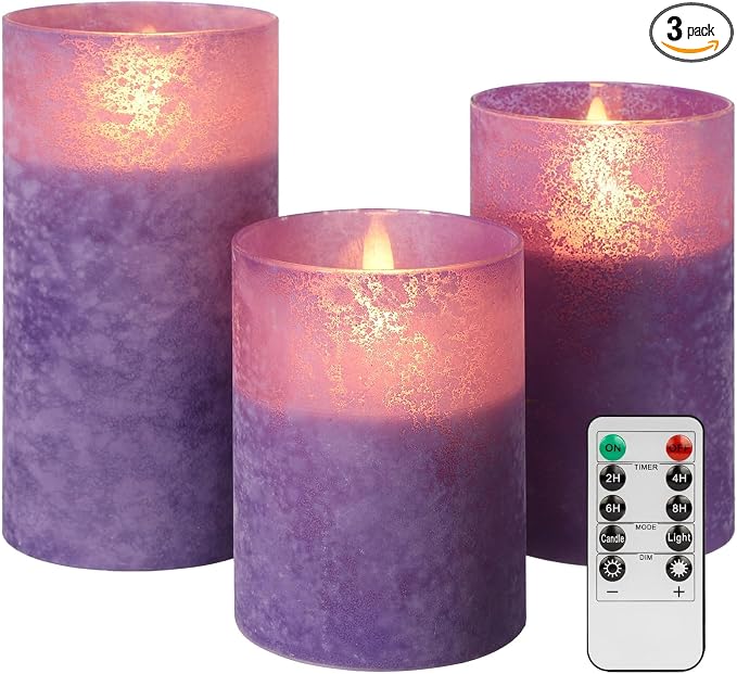 ANGELLOONG Purple Candles Battery Operated by CandlesDecorYourHoliday