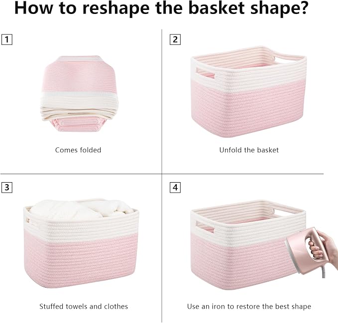OIAHOMY 4 Pack Storage Basket, Closet Organizer - Image 9