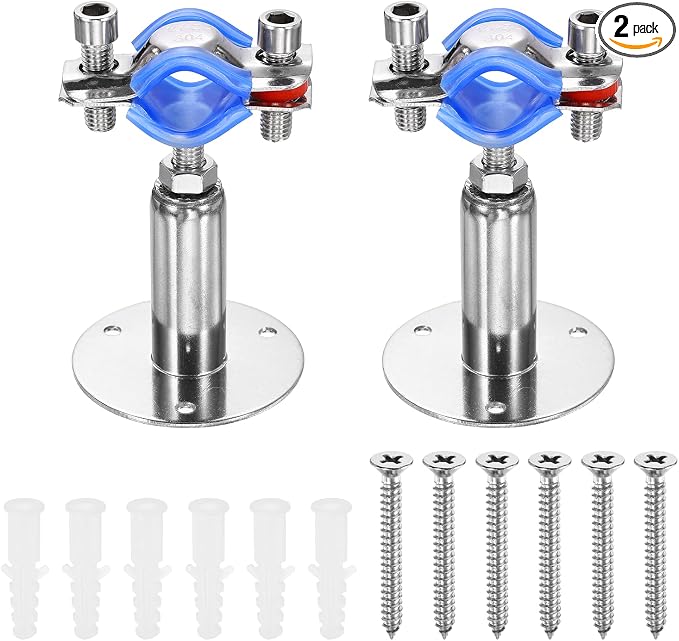 HARFINGTON 2 Set Wall Mount Ceiling Mount Pipe Supports 304 Stainless Steel by HARFINGTON