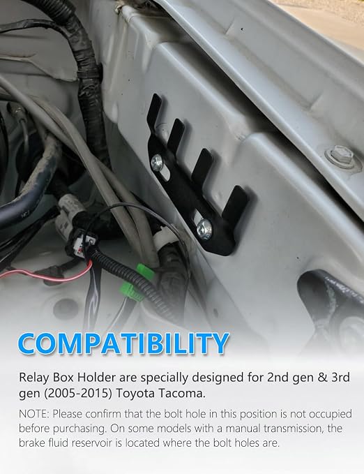 Tacoma Relay Holder, Auxiliary Relay Box Bracket Bolt On Kit | Compatible - Image 6