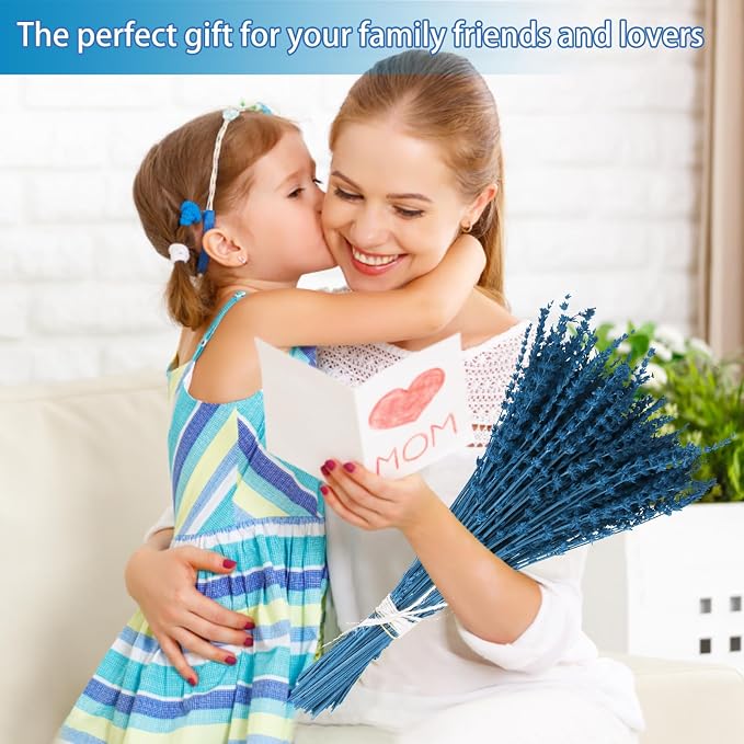 Glicrili Dried Lavender Flowers Real Stems Blue Bouquet - Image 6