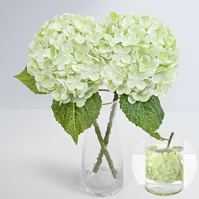 2Pcs 21in Latex Real Touch Hydrangea Artificial Flowers | Lifelike Large by MARTINEMALL