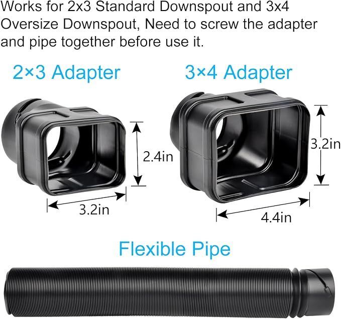 Prestantious 7ft Long Downspout Extensions Flexible Drainage Pipe, Corrugated - Image 5