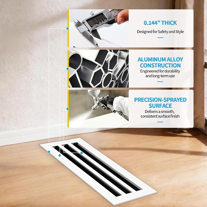 20x6 Modern AC Vent Cover, Decorative Air Vent Register Grille - Image 5