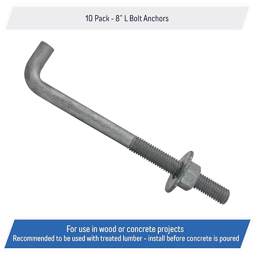 5/8" x 8-inch Galvanized Threaded Anchor Bolts - Image 2