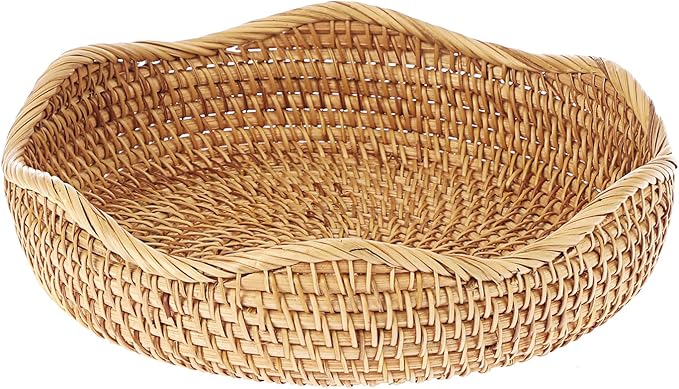 Hipiwe 10" Round Wicker Basket Key Bowl by Hipiwe
