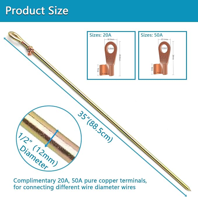 1/2" diameter, Satellite Dishes, Ground Post Pin, Tie out Stake - Image 2