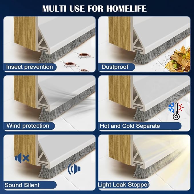 Door Sweep for Bottom of Door: Self-Adhesive Door Draft Stopper | Triangular - Image 3