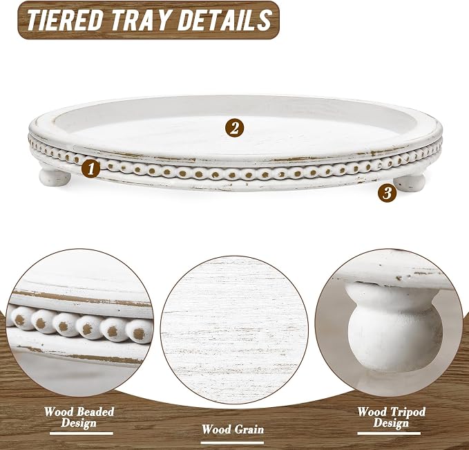 Handmade 12 Inch Decorative Tray, Small Beaded Tray Coffee Table Decor - Image 5