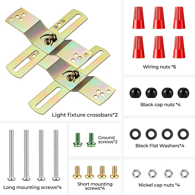 Light Fixture Mounting Brackets 4-inch Adjustable Mounting Plates | 2 Pack - Image 3