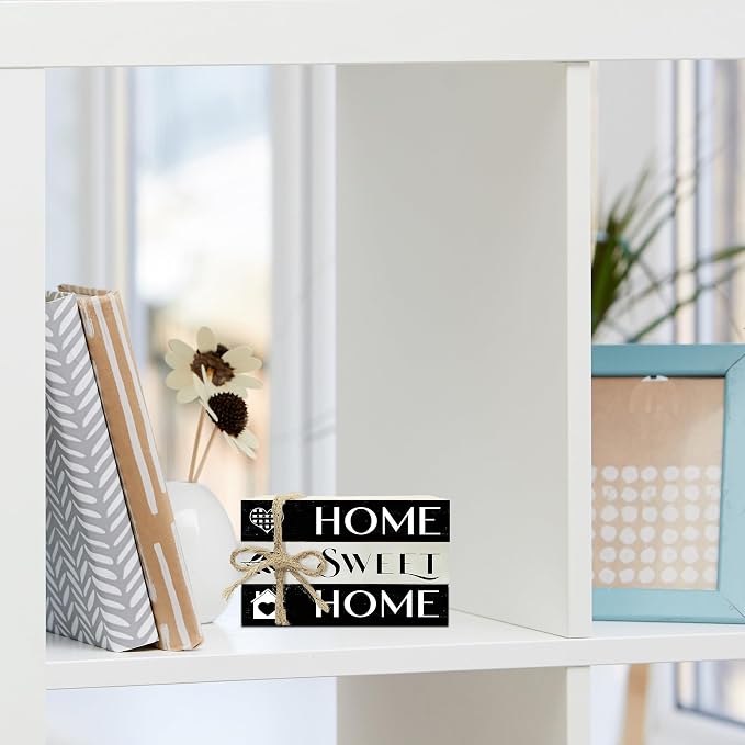 Mini Decorative Books For Home Decor, Small Wood Book Stack For Table Decor - Image 4
