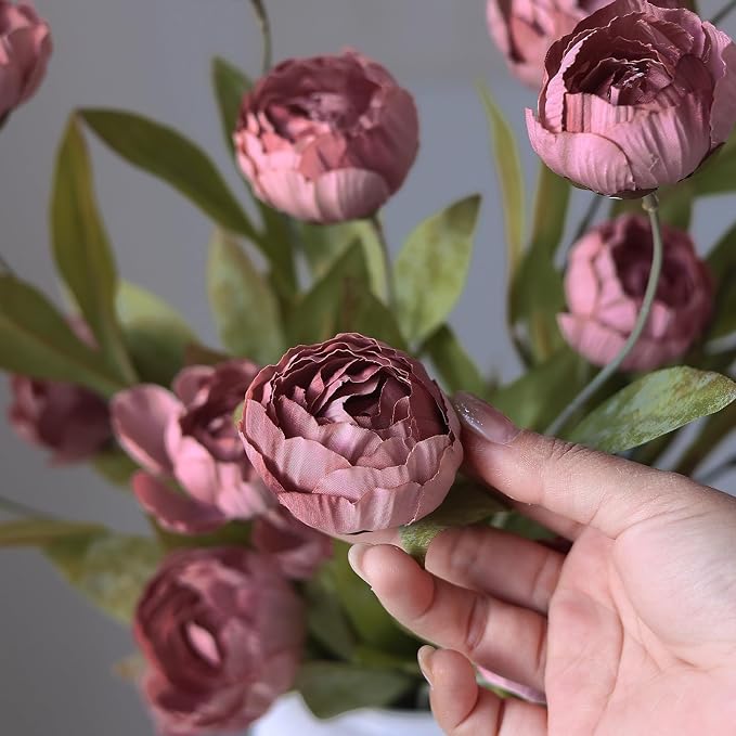 6 Pcs 27" Faux Silk Peony Artificial Flowers Stems - Image 7