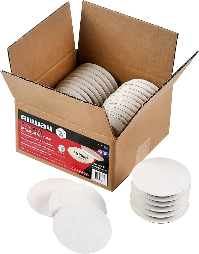 ALLWAY WEP30 Wall-EZ Drywall Repair Plugs, 30 Pack | Works by ALLWAY
