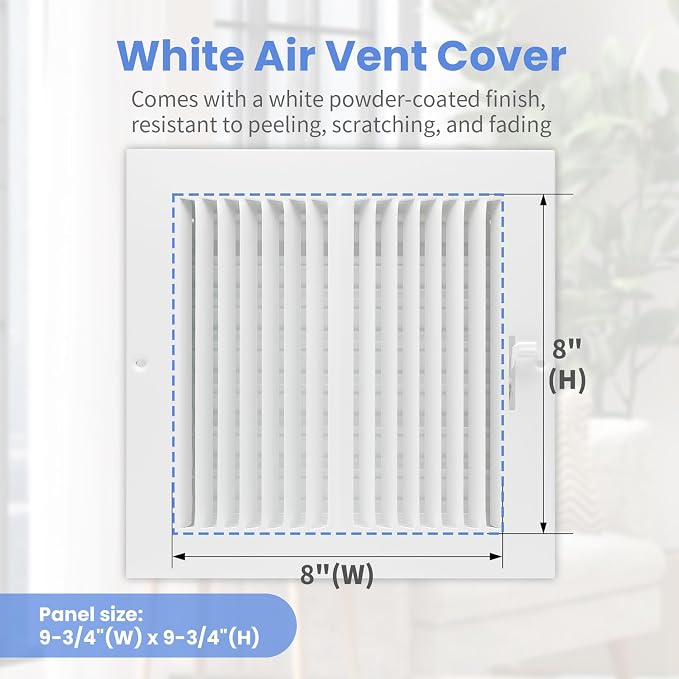 8 x 8 Inch Air Vent Covers for Wall or Ceiling - Image 2