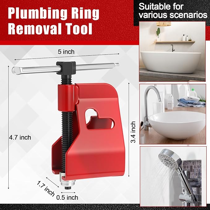 5 Pcs Angle Stop Wrench Kit Plumbing Tool, Compression Sleeve Puller - Image 5