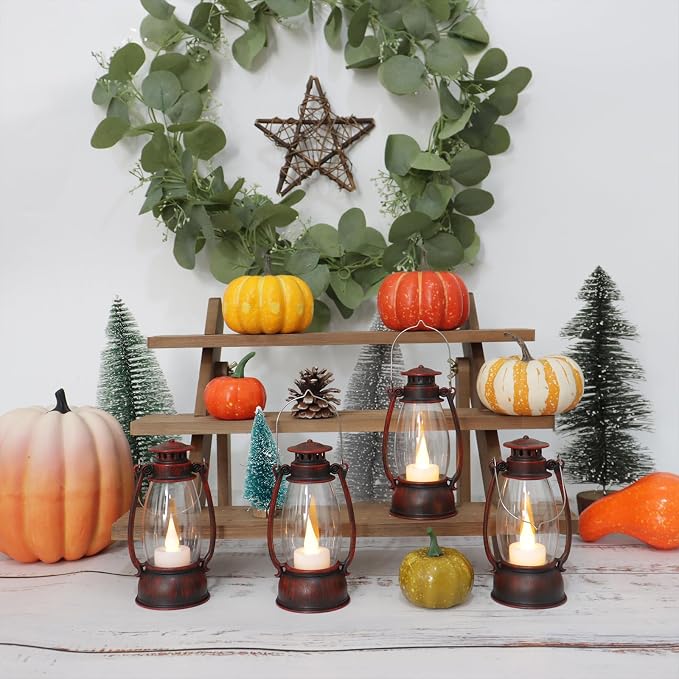 12Pcs Hand-Brushed Red Mini Lanterns - Image 3