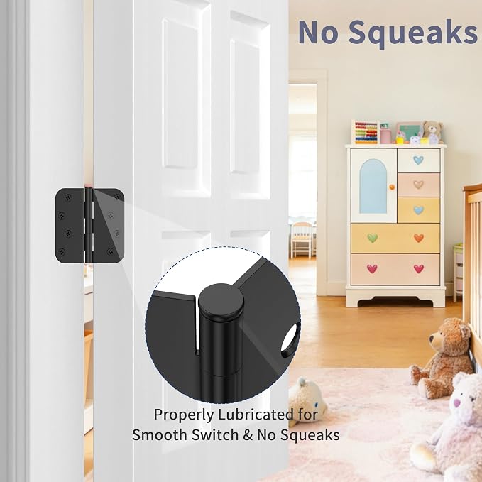 6 Pack Door Hinges 4 Inch, Matte Black Hinges - Image 6